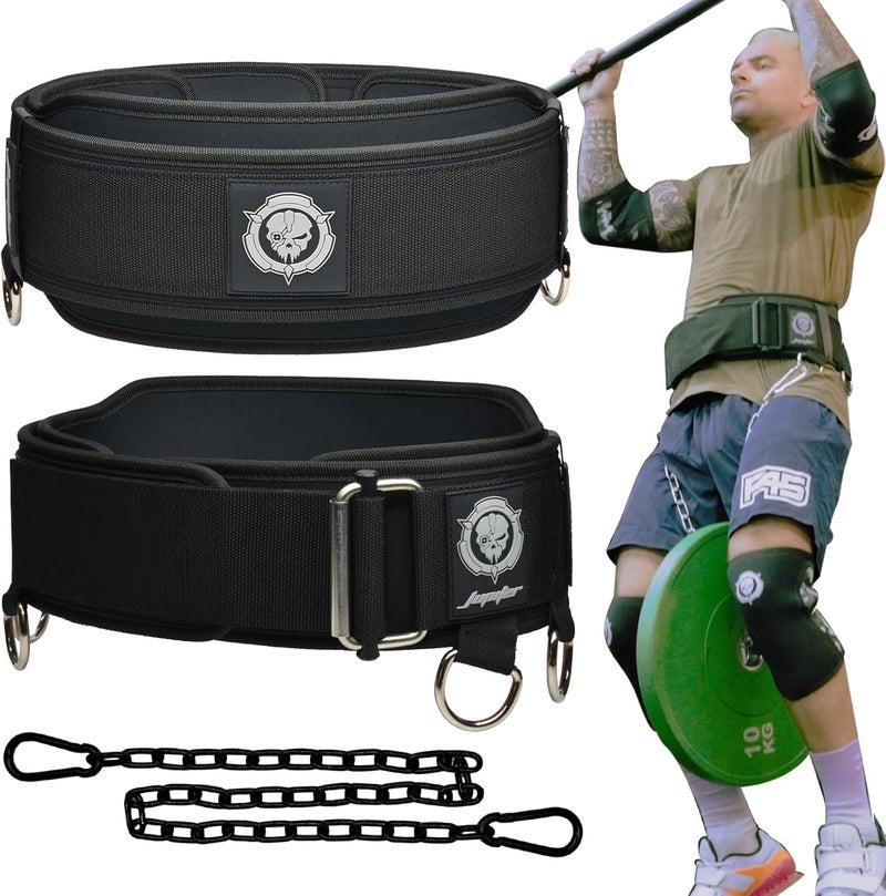 Jupiter 2-in-1 Weightlifting Belt & Dip Belt with Chain for Added Weight Training,Weightlifting, Squats, Deadlifts,Powerlifting for Men & Women - Image 1